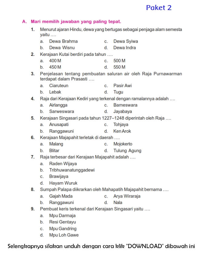 Contoh Soal Hots Ipa Sd Kelas 6 Pilihan Ganda